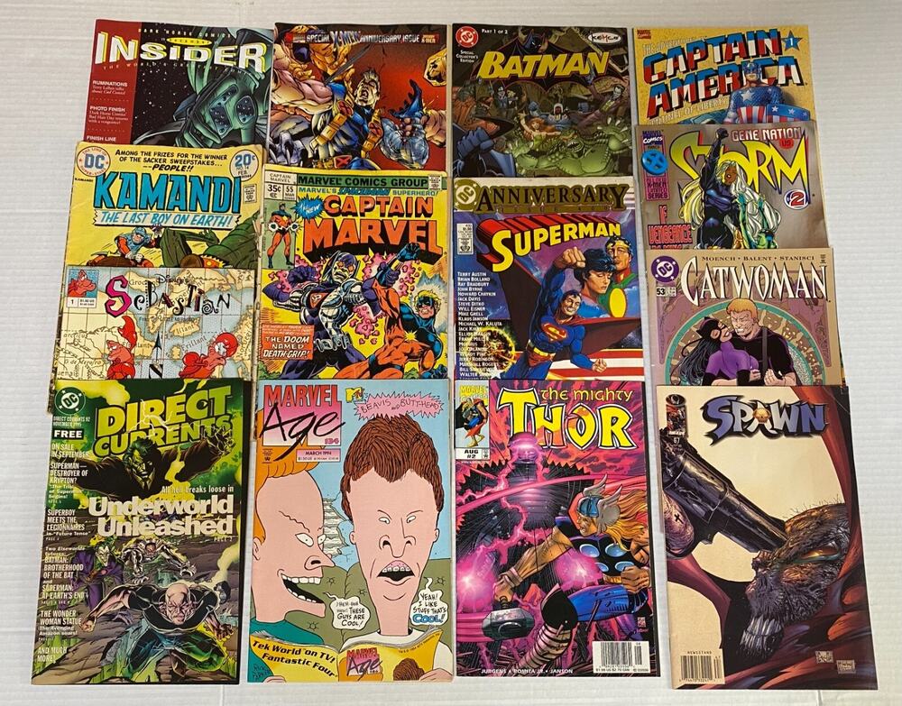 Vtg Mixed Lot Comic Books Superman Marvel Batman Spawn Beavis Butt-head + 10B